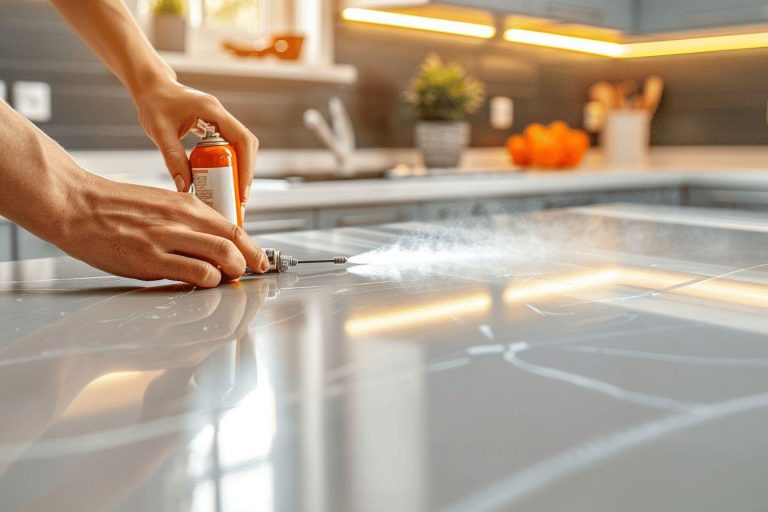 Quelles sont les étapes et les conseils pour réussir à peindre du formica avec une bombe de peinture ?